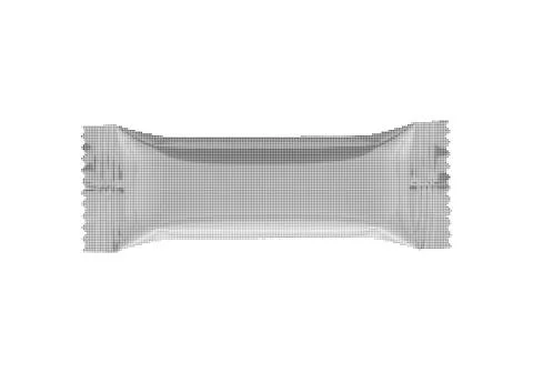 Stippled candy bar wrapper graphic with halftone dot texture for product pa.. Stock Illustration
