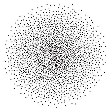 Stippled circle element for design Illustrazione stock