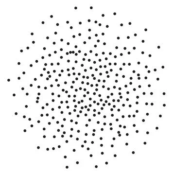 Stippled circle element for design Illustrazione stock