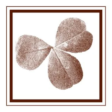 Stippled Cloverleaf in Old Style    - vector illustration Stock Illustration