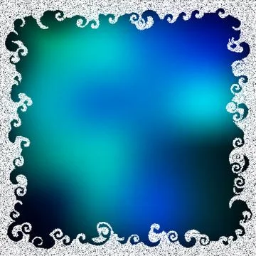 Stippled curl frosty frame  - vector illustration Stock Illustration