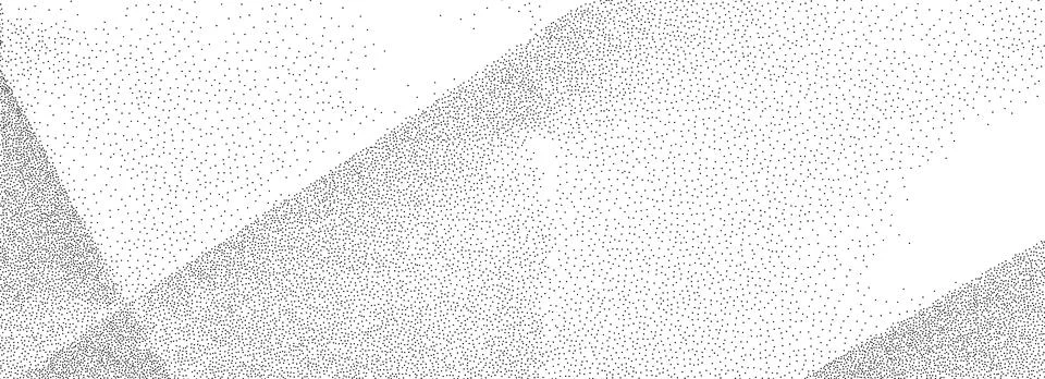 Stippled folded paper texture. Black rough dotted crumpled background. Gritty Stock Illustration