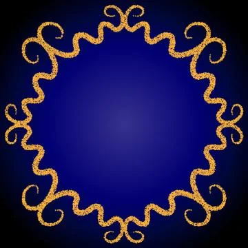 Stippled round arabesque frame  - vector illustration Stock Illustration