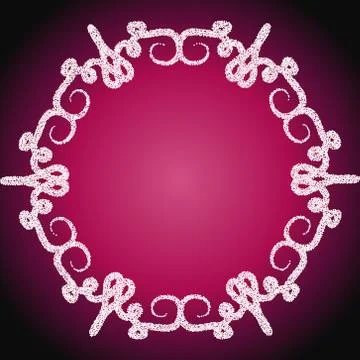 Stippled round arabesque frame  - vector illustration Stock Illustration