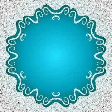 Stippled round arabesque frame  - vector illustration イラスト素材