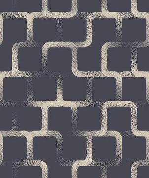 Stippled Rounded Squares Elegant Lattice Seamless Pattern Vector Background Stock Illustration