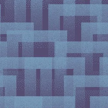 Stippled Squares Texture Trendy Seamless Pattern Vector Blue Abstract Background Illustrazione stock