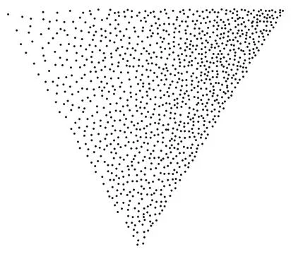 Stippled triangle element for design Illustrazione stock