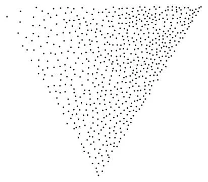 Stippled triangle element for design Illustrazione stock