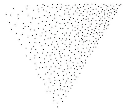 Stippled triangle element for design Illustrazione stock