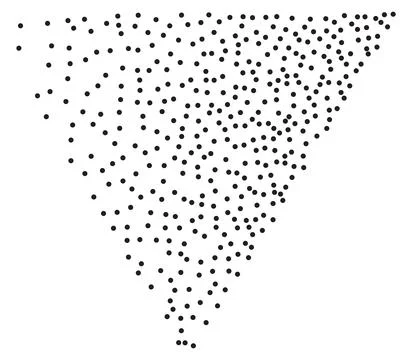 Stippled triangle element for design Stock Illustration