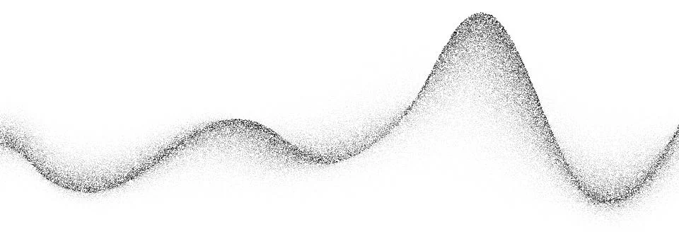 Stippled wave grain gradient texture. Black flowing line background. Grunge Illustrazione stock