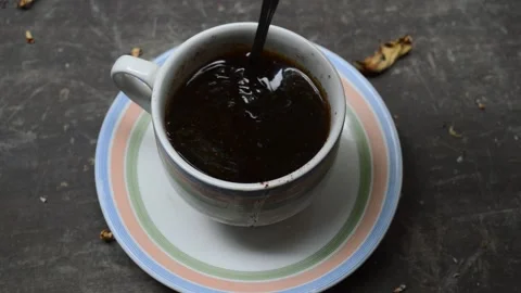 Stir black coffee Stock-Footage 228892329