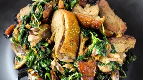 Stir duck basil Stock Footage 321118611