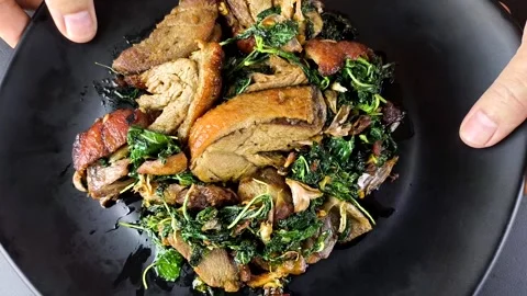 Stir duck basil2 Stock Footage 321118558