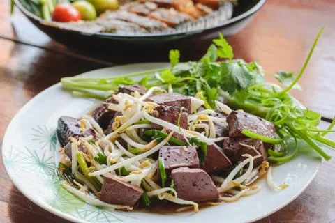 Stir fired bean sprouts with soy sauce Stock Photos
