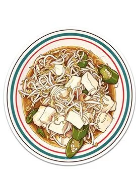 Stir fried bean sprouts Stock Illustration