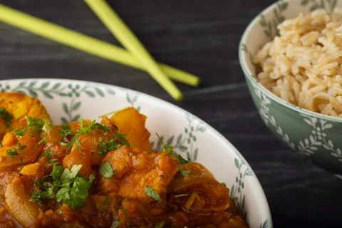 Stir fried chicken. Foto stock
