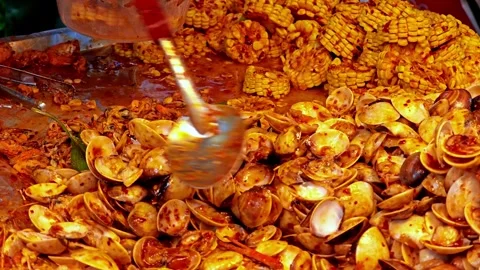 Stir fried clams with chili paste. Stock Footage 305816877