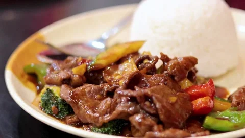 Stir-Fried Dish with Rice Vídeo Stock 297934784