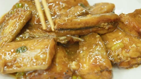 Stir-fried fish with thick sauce Stock-Footage 270058029