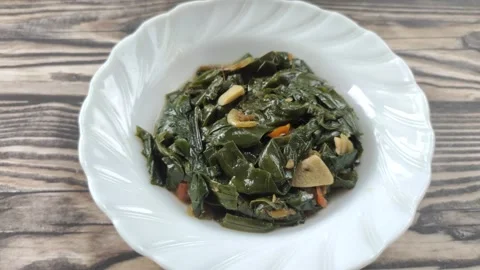 Stir-fried Genjer Vegetables Stock Footage 321376694