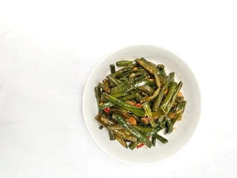Stir-fried long beans Stock Photos