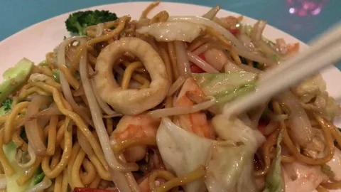 Stir Fried Noodles Stock Footage 80291347