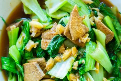 Stir-fried pork in a vegetable Stock Photos