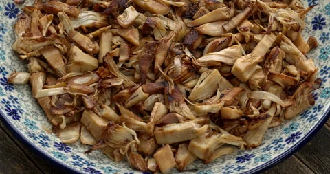 Stir-fried pulled jackfruit with soy sauce jackfruit on a plate. Stock Footage 299928396