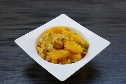 Stir-fried pumpkin with egg Stock Photos