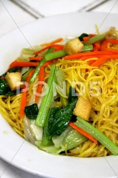 Stir-fried rice noodles Stock Photos