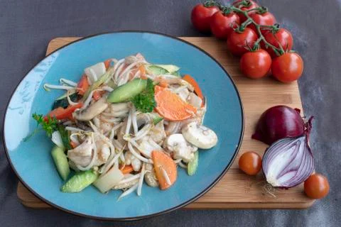 Stir fried of several type of vegetables as side dish for Chinese meals Stock-Fotos