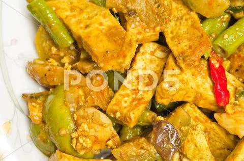 Stir fried tofu Stock Photos