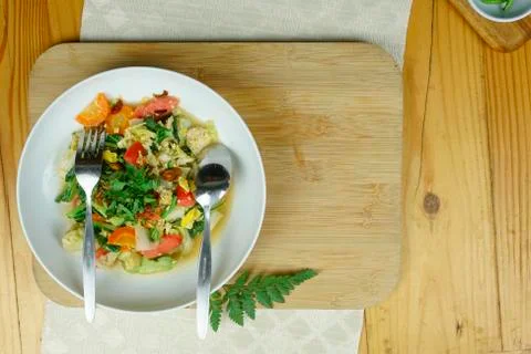 Stir fried vegetable background. top view Stock Photos