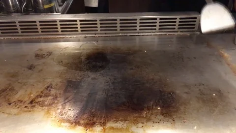 Stir fried vegetable is bean sprout, cabbage and carrot on steel pan  스톡 동영상 76208881