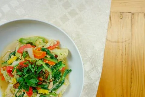 Stir fried vegetable corner background Foto stock