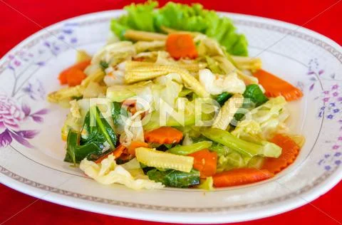 Stir fried vegetables Stock Photos