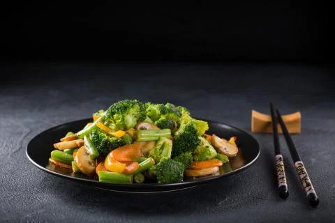 Stir fried vegetables Stock Photos