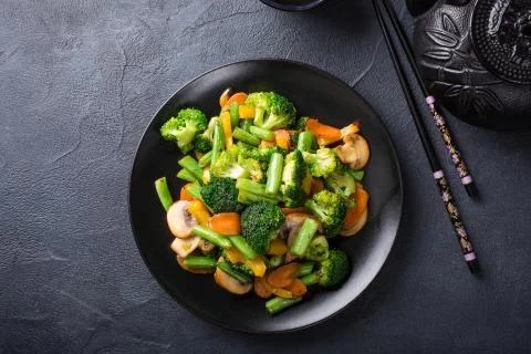 Stir fried vegetables Stock Photos