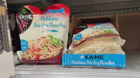Stir Fry Noodles Grocery Supermarket Eat | Stock Video | Pond5