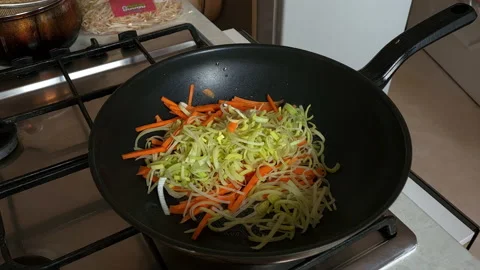 Stir fry vegetables. Stock Footage 167588668