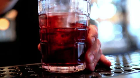 Stir Red Cocktail | 4K Stock Footage 165410364