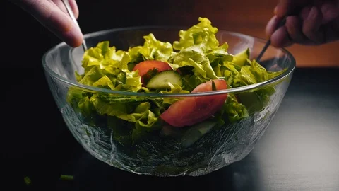 Stir vegetable salad Stock Footage 88602648