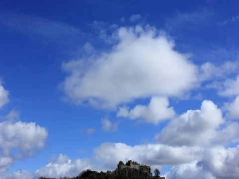 Stirling castle thick cloud Stock Footage 74384290