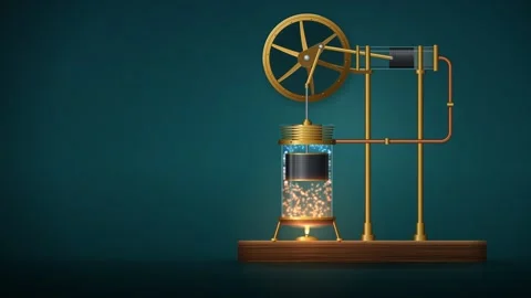 Stirling Engine Displacer Cycle Brass and Glass Seamless Loop 스톡 동영상 346828408