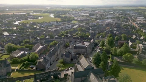 Stirling in Scotland by drone Stock Footage 247393151