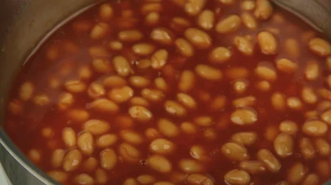 Stirring Baked Beans Stock Footage 32523198