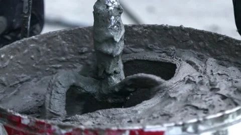 Stirring the cement. Closeup cement Stock Footage 162655100