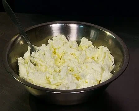 Stirring cheese pie dressing Stock-Footage 10717971